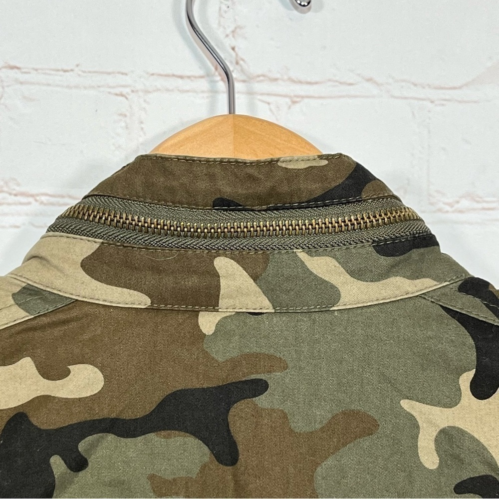 Love Tree Camo Military Jacket Womens Small Full Zip Mock Neck Army Utility - Picture 12 of 14